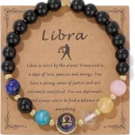 libra crystal bracelet with zodiac card symbol balance personality traits and meaning