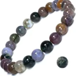 moss agate crystal bracelet 8mm round bead design