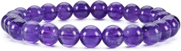 amethyst crystal bracelet natural gemstone handcrafted stretch elastic