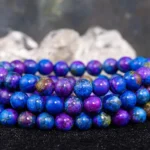 natural azurite malachite bracelet stacked beads display