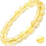 natural citrine bracelet yellow crystal bead bracelet full view
