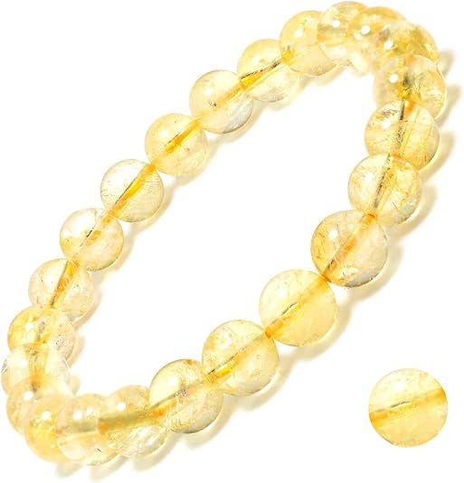 natural citrine bracelet yellow crystal bead bracelet full view