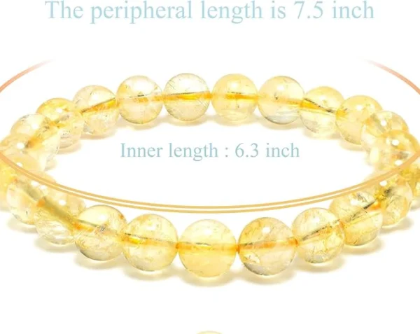 natural citrine bracelet 8mm beads 7.5 inch size guide