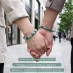 natural green lace agate bracelet for women couple wearing matching bracelets
