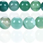 natural green lace agate bracelet for women 8mm round beads close up