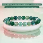 natural green lace agate bracelet for women on display stand handcrafted beads