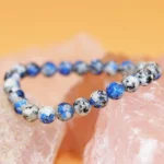 natural k2 azurite bracelet blue white crystal bead bracelet on stone