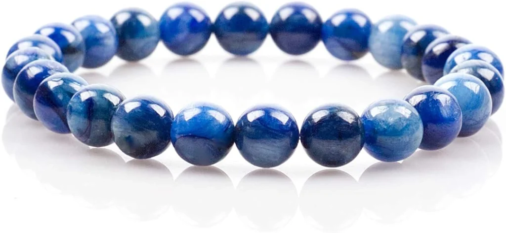 natural kyanite bracelet for women blue gemstone 8mm bead bracelet
