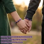 natural purple lace agate bracelet for women couple wearing matching bracelets