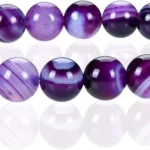 natural purple lace agate bracelet for women 8mm round beads close up