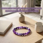 natural purple lace agate bracelet for women on table display handcrafted