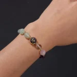 pisces crystal bracelet close up on wrist minimal gemstone bracelet daily use