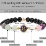 pisces crystal bracelet with labradorite green aventurine fluorite clear quartz rose quartz amethyst