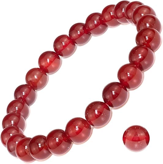 red carnelian crystal bracelet round bead design
