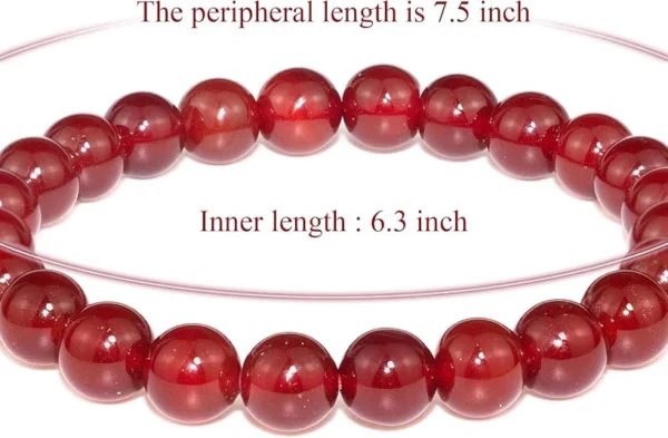 red carnelian crystal bracelet size 7.5 inch 6.3 inner