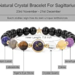 sagittarius crystal bracelet with lapis lazuli labradorite tiger eye citrine amethyst clear quartz beads