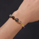 sagittarius crystal bracelet close up on wrist natural gemstone bracelet daily wear