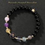 scorpio crystal bracelet black obsidian bead bracelet zodiac jewelry