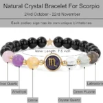 scorpio crystal bracelet stones amethyst rose quartz citrine fluorite quartz labradorite