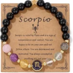 scorpio crystal bracelet with zodiac card gift set astrology bracelet