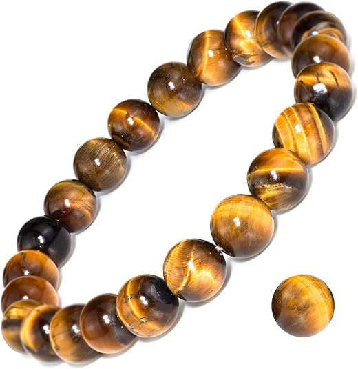 tiger eye bracelet 8mm beads natural crystal bracelet close up