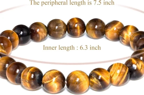 tiger eye bracelet size 7.5 inch 8mm beads measurement