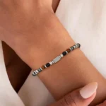 triple protection crystal bracelet for women close up wrist detail beads