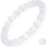 white selenite crystal bracelet translucent bead design