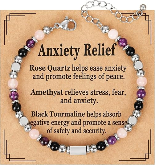 anxiety relief bracelet for women with calming crystal combination