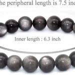 black obsidian bracelet men size 7.5 inch outer 6.3 inch inner