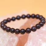 bloodstone bead bracelet double layer elastic string adjustable