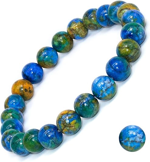 blue azurite bracelet full view natural gemstone bracelet