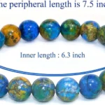 blue azurite bracelet size guide 8mm beads 7.5 inch bracelet