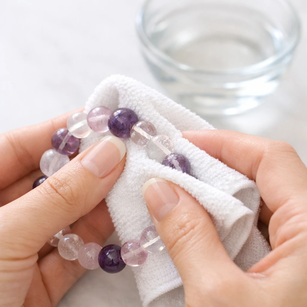 how to clean crystal bracelet gently with soft cloth