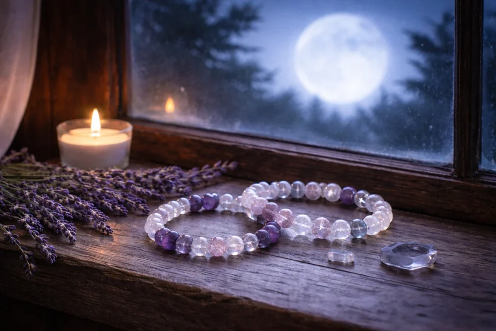 how to cleanse crystal bracelet under natural light