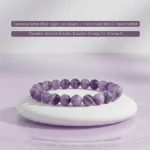 dogtooth amethyst bracelet for women 8mm chevron beads close view