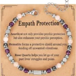 empath protection bracelet for women with amethyst hematite rose quartz meaning
