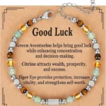good luck bracelet for women with aventurine citrine tiger eye meaning