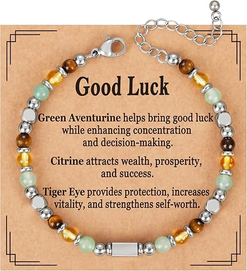 good luck bracelet for women with aventurine citrine tiger eye meaning
