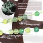 green prehnite bracelet double layer elastic string adjustable