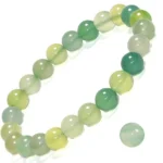 green prehnite bracelet 8mm natural beads full view
