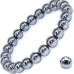 hematite stone bracelet 8mm natural beads full view