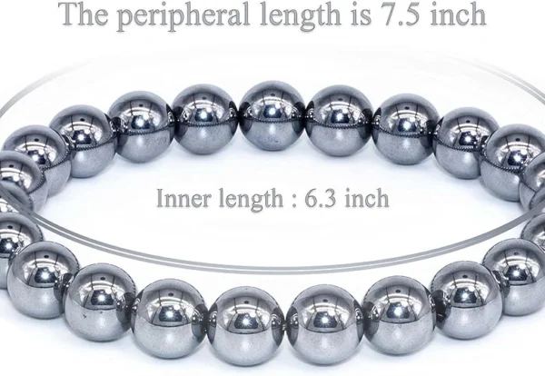 hematite stone bracelet size 7.5 inch outer 6.3 inch inner