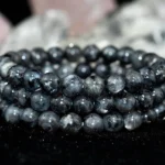 labradorite crystal bracelet stack gray gemstone bead bracelets