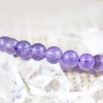 lavender amethyst bracelet natural purple beads close up detail