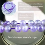 lavender amethyst bracelet double layer elastic string adjustable