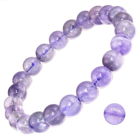 lavender amethyst bracelet 8mm natural beads full view