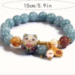 lucky charm bracelet for women 15cm size blue bead bracelet