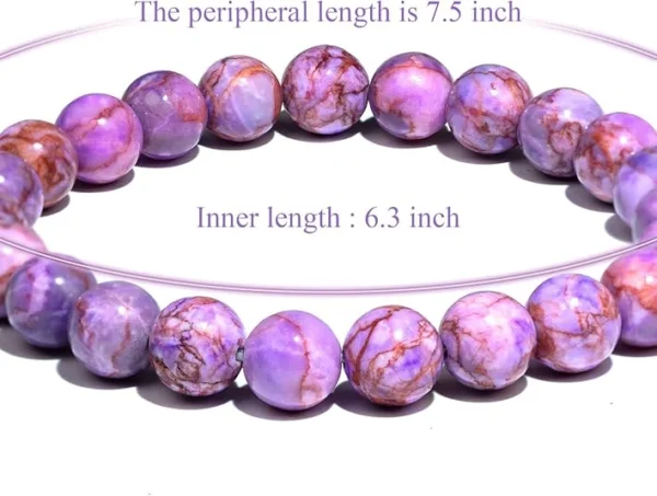 purple turquoise bracelet size 7.5 inch outer 6.3 inch inner