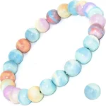 rainbow agate bracelet 8mm multicolor beads full view